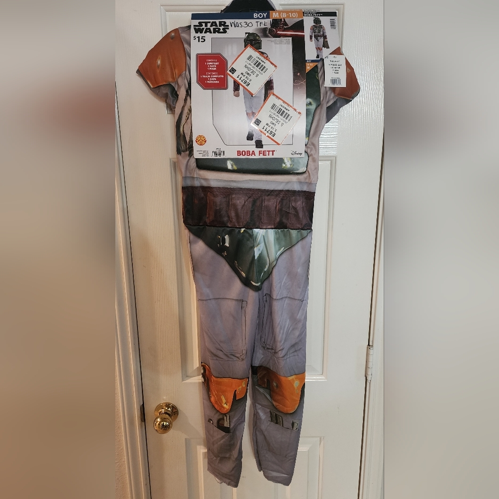 Disney Star Wars Boba Fett Costume Boy's Medium Orange and Gray